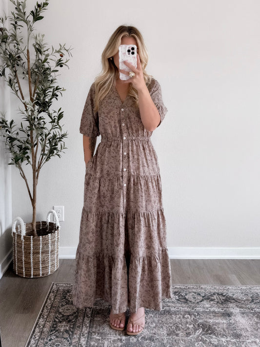 Rosewood Floral Midi Dress