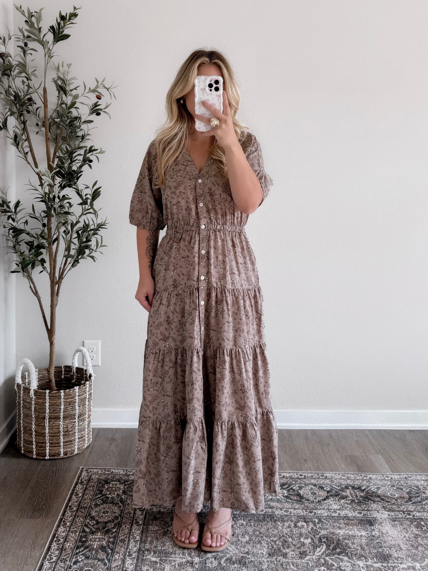 Rosewood Floral Midi Dress