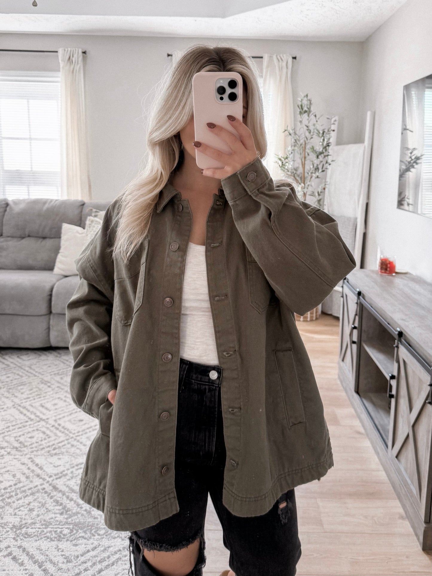 Devyn Oversized Shacket / Olive