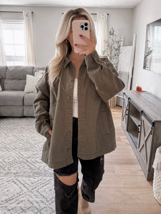 Devyn Oversized Shacket / Olive