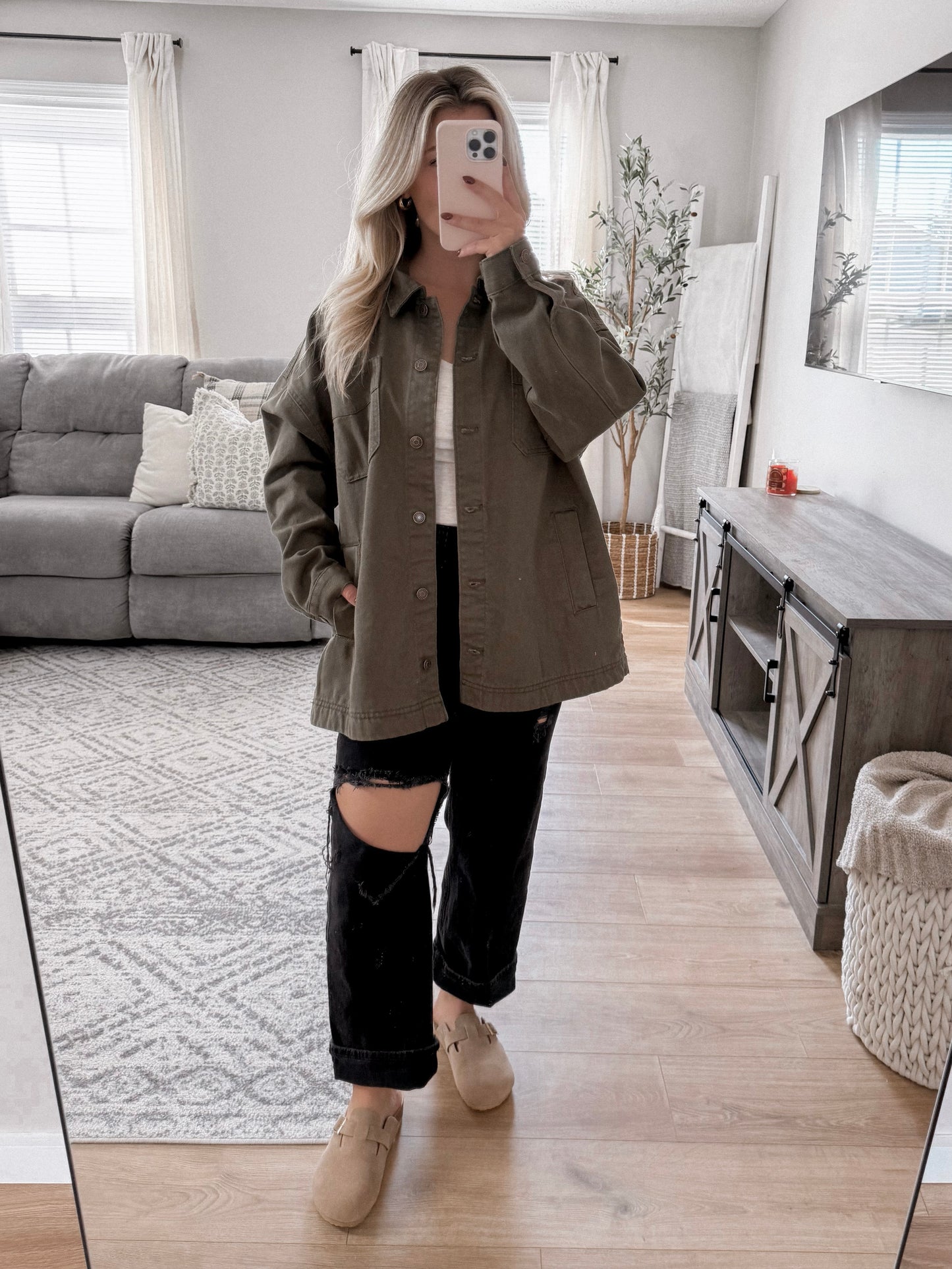 Devyn Oversized Shacket / Olive