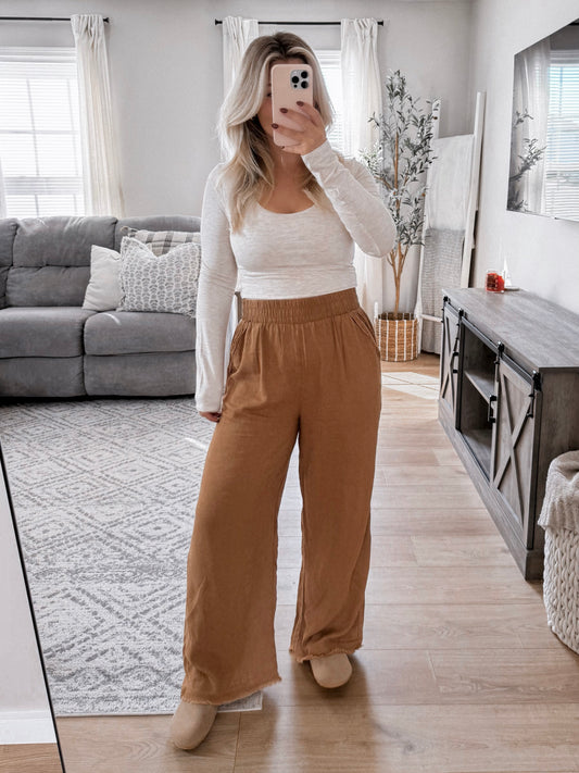 Coco Linen Pant / Camel Finale Sale