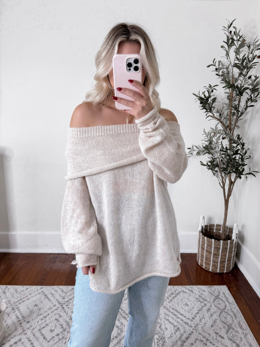 Winter Night Off Shoulder Sweater Final Sale