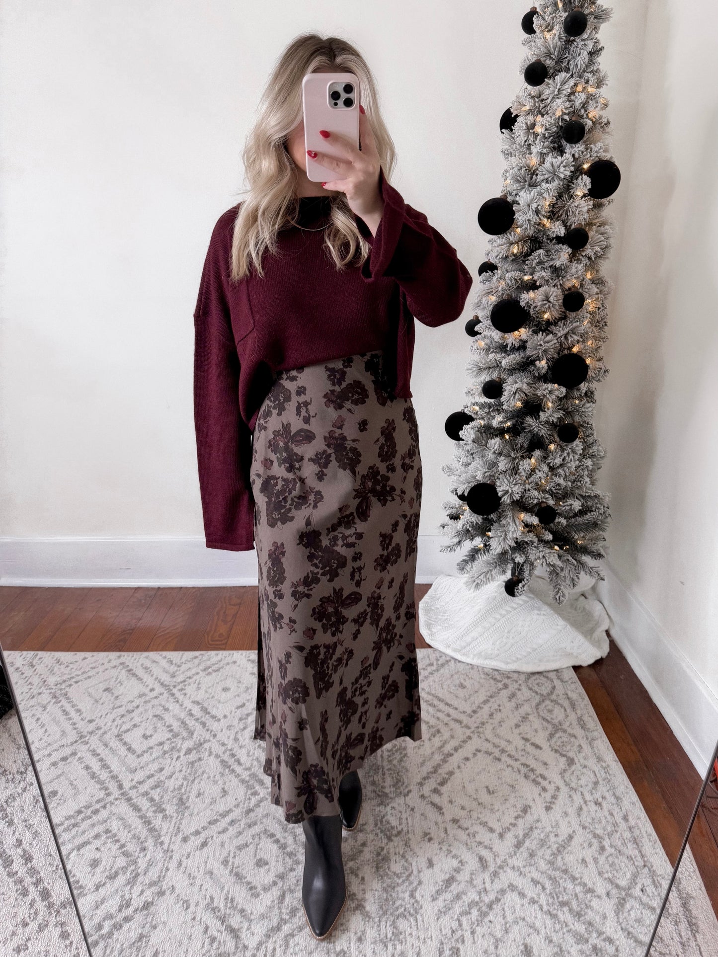 Dark Rosé Maxi Skirt