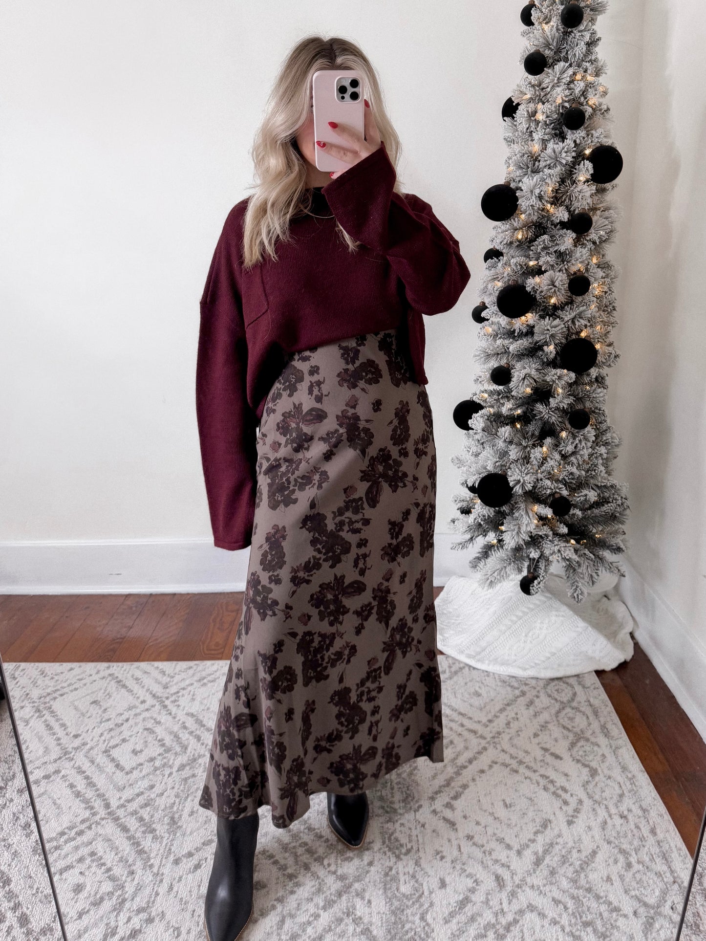 Dark Rosé Maxi Skirt