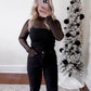 Lace Sheer Layering Top / Black