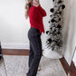 Cherry Ribbed Knit Sweater