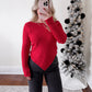 Cherry Ribbed Knit Sweater