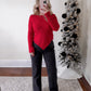 Cherry Ribbed Knit Sweater