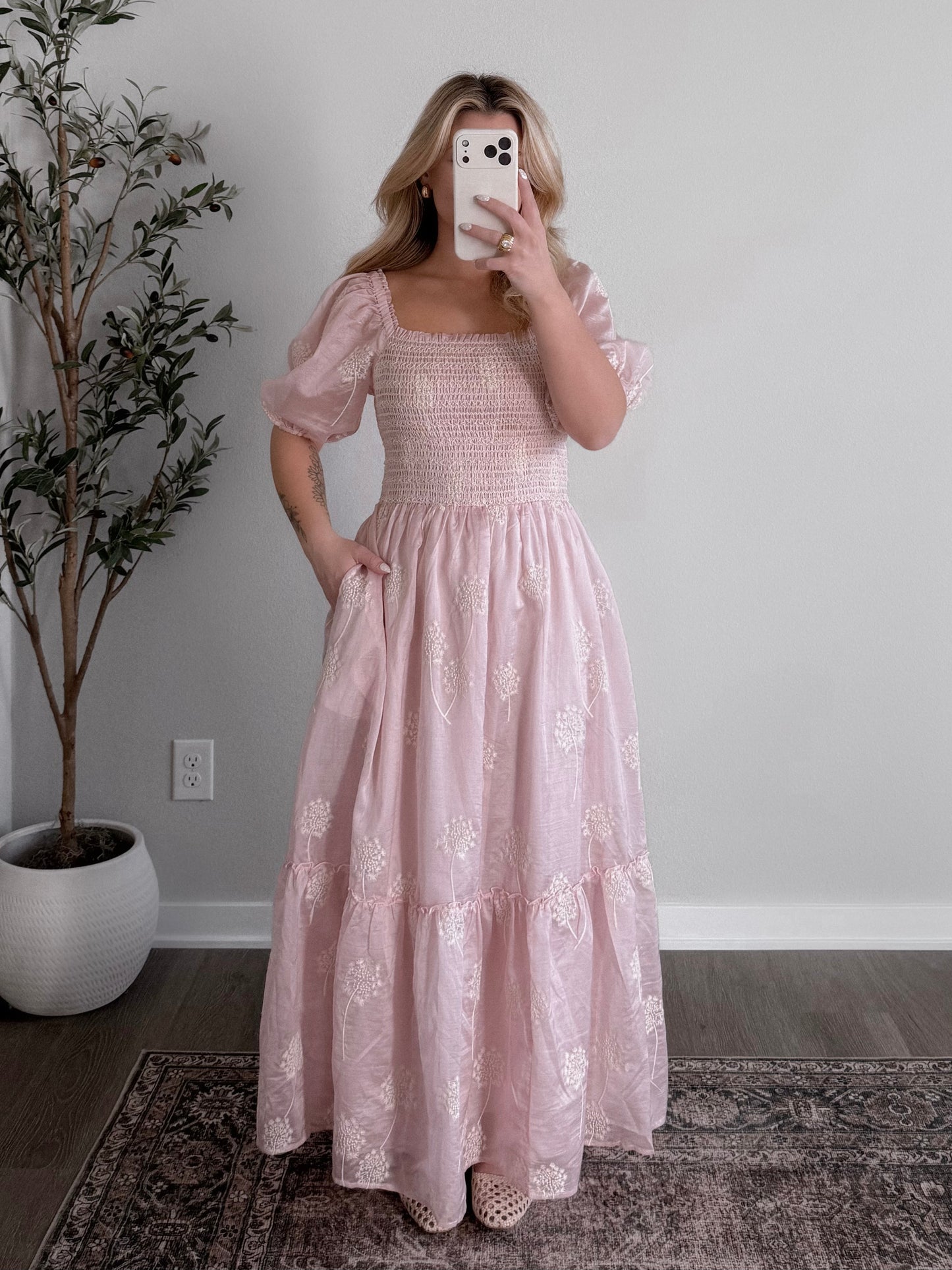 Flourish Floral Maxi Dress / Blush