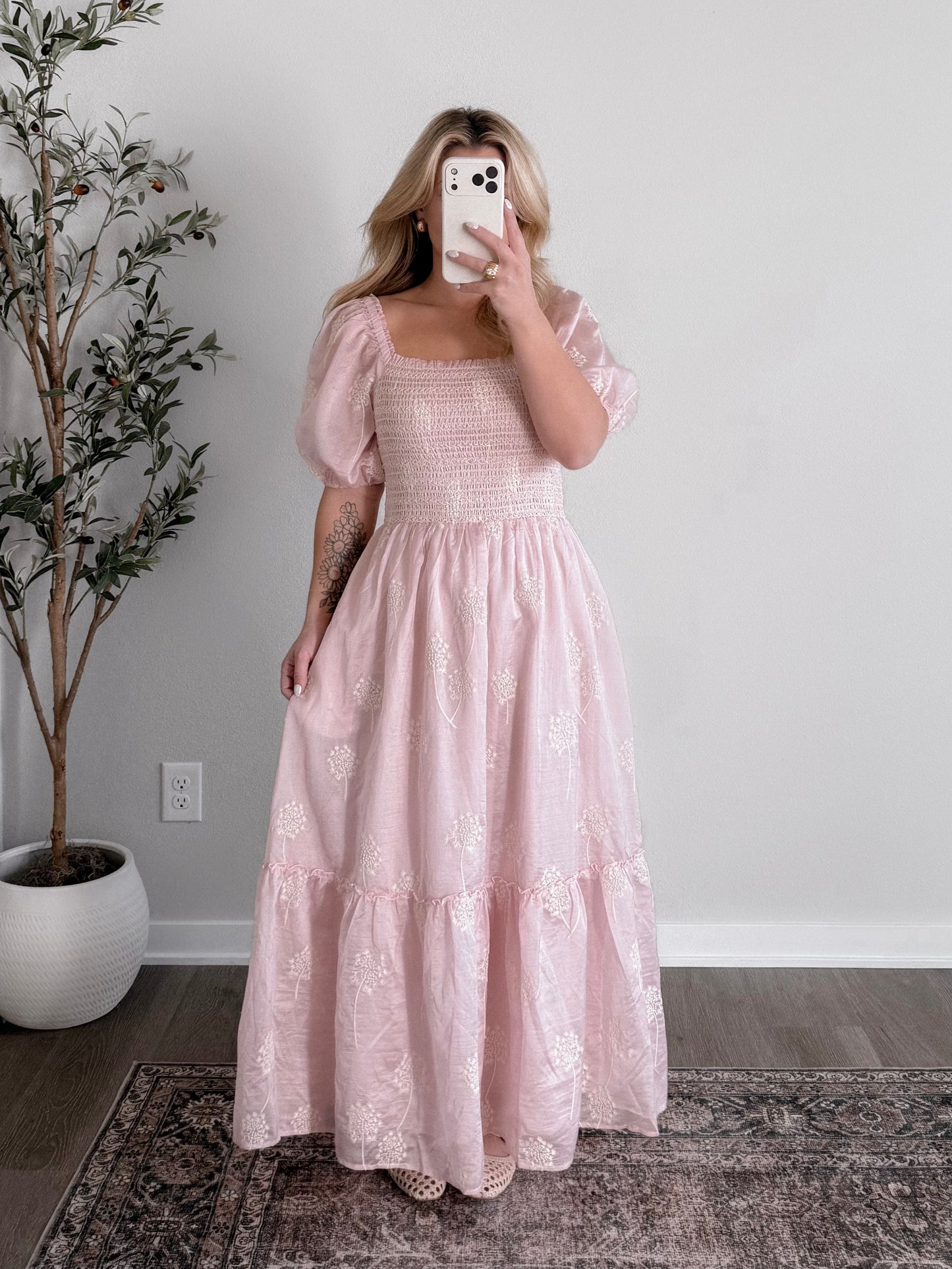 Flourish Floral Maxi Dress / Blush