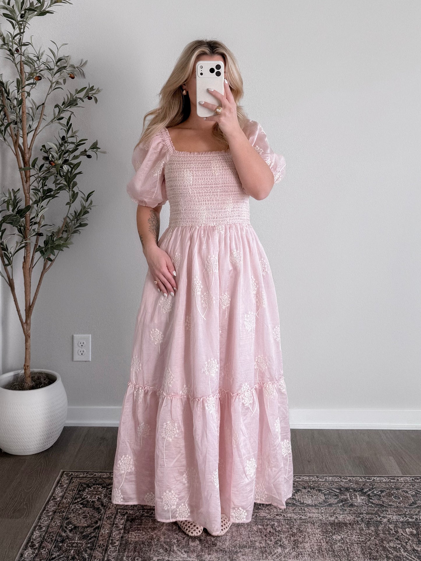 Flourish Floral Maxi Dress / Blush