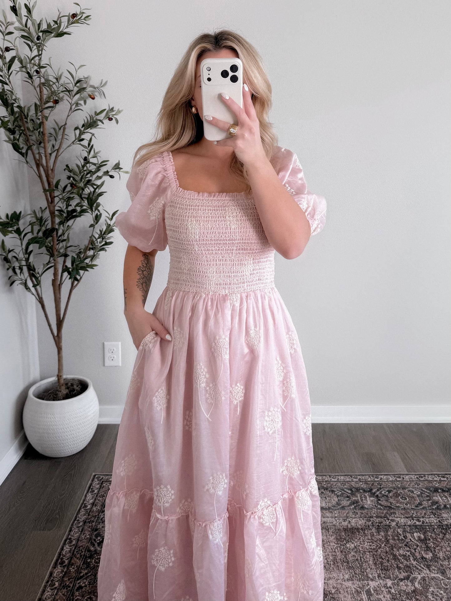 Flourish Floral Maxi Dress / Blush