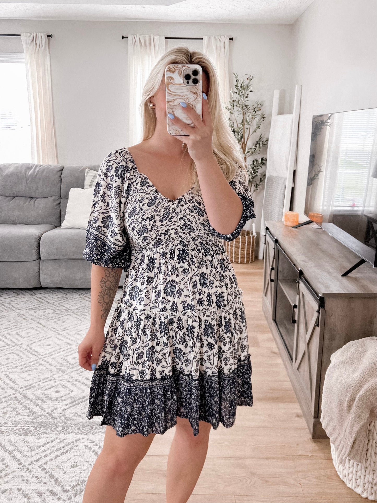 Iris Boho Floral Dress Final Sale