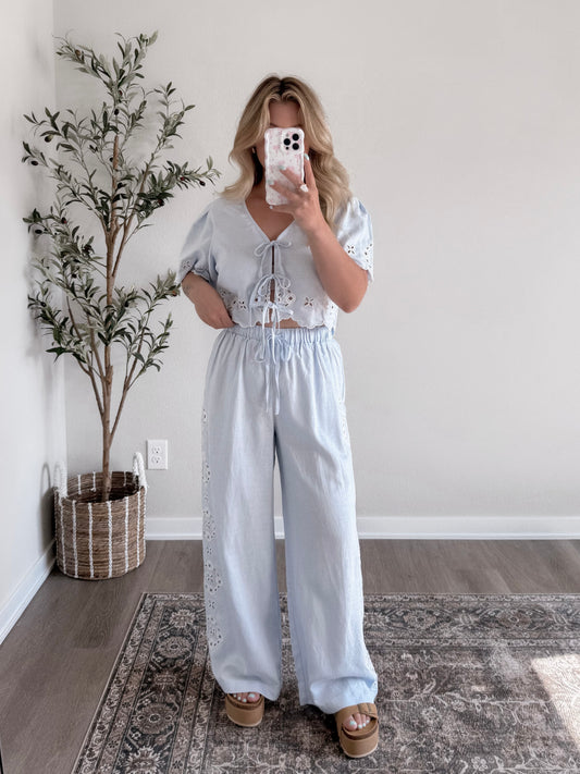 Marina Embroidered Linen Set