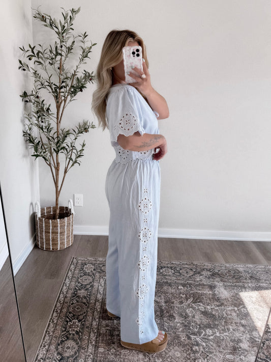 Marina Embroidered Linen Set