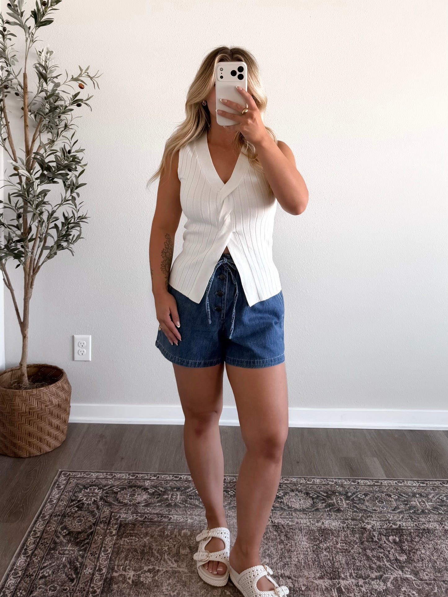 Reagan High Rise Denim Shorts