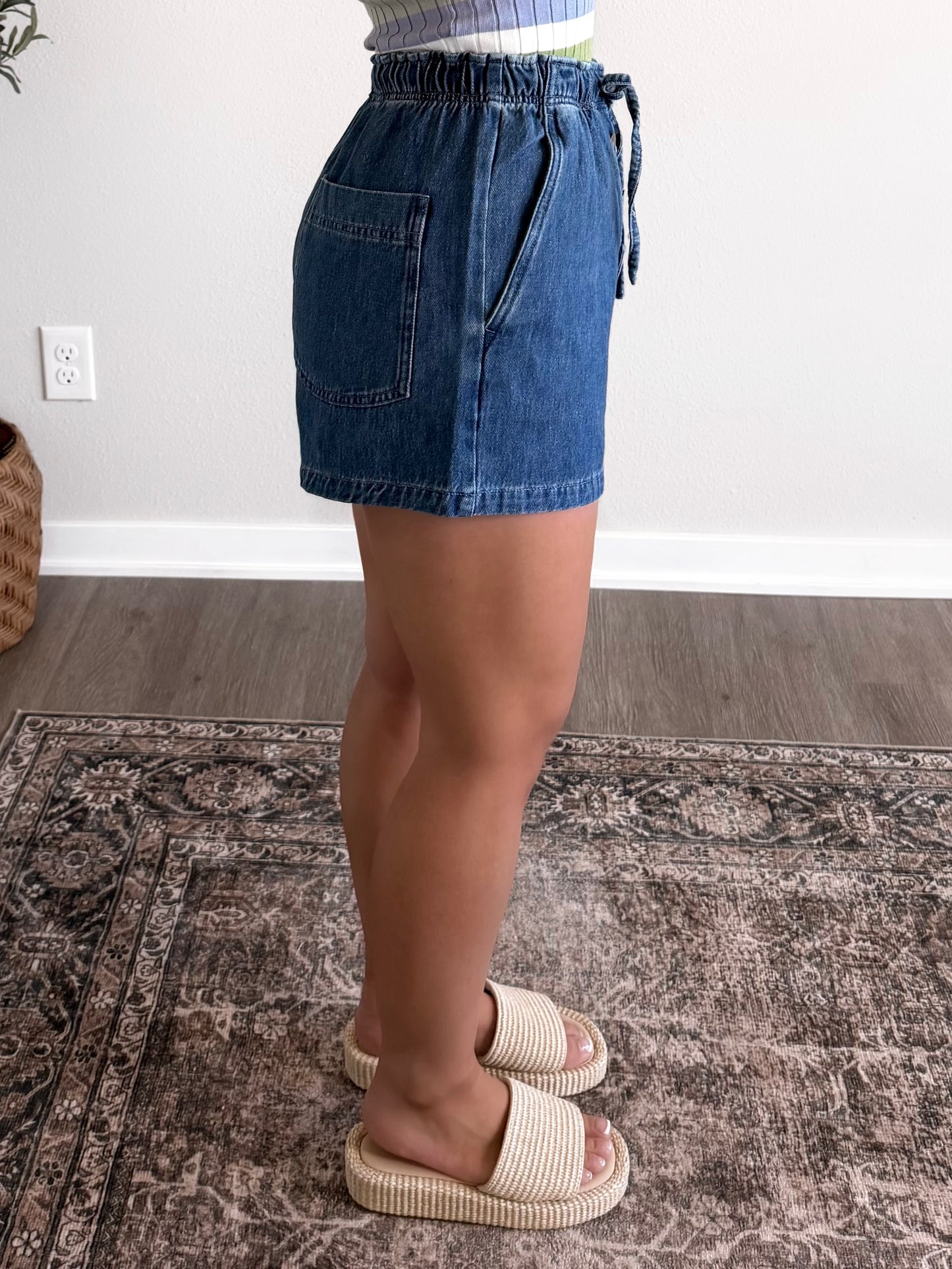 Reagan High Rise Denim Shorts