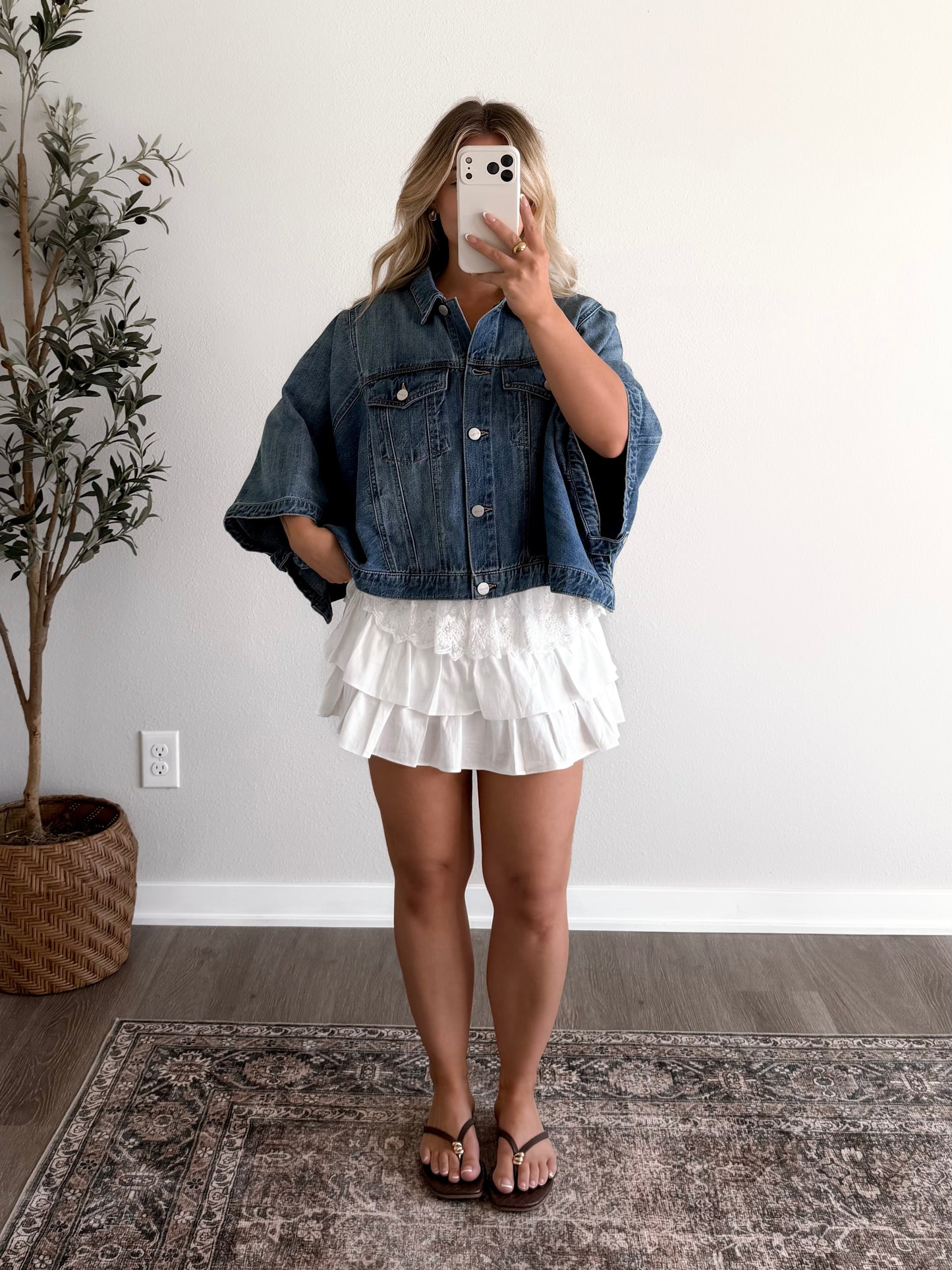 Beckham Denim Cape Jacket / Medium Wash
