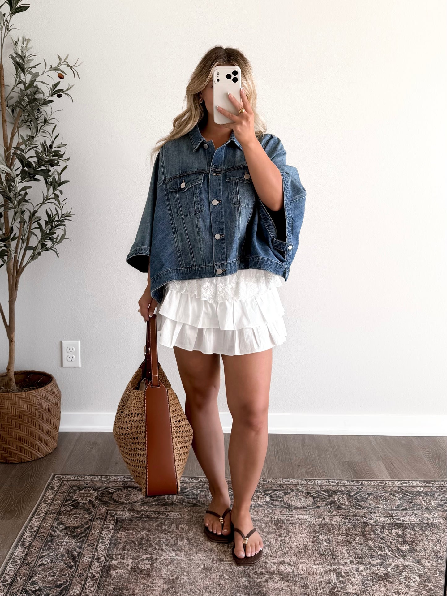Beckham Denim Cape Jacket / Medium Wash