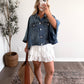 Beckham Denim Cape Jacket / Medium Wash