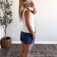 Cece Ribbed Knit Top / White