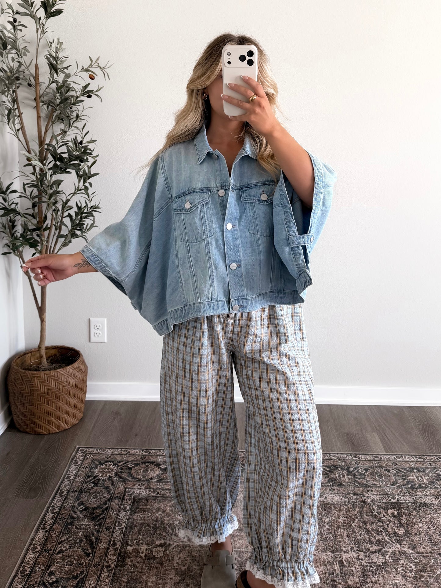 Beckham Denim Cape Jacket / Lt Wash
