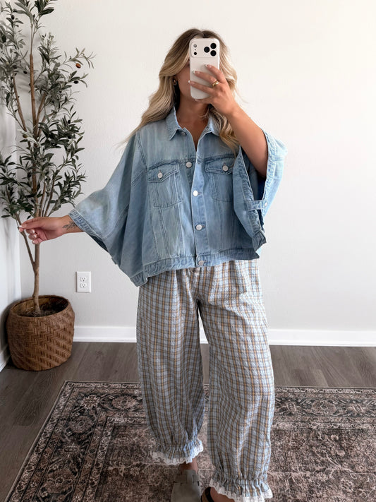 Beckham Denim Cape Jacket / Lt Wash