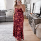 Burgundy Love Floral Midi Dress