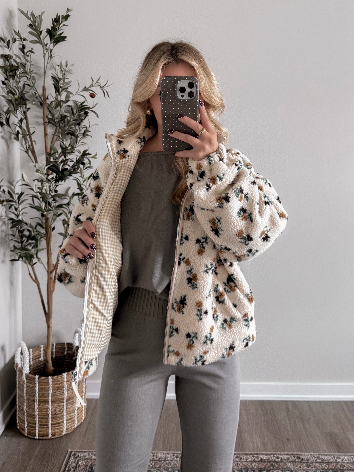 Honey Bear Floral Sherpa Jacket (Coming in new print soon)