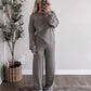 Rest Foldover Knit Pant Set / Ash Olive