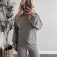 Rest Foldover Knit Pant Set / Ash Olive