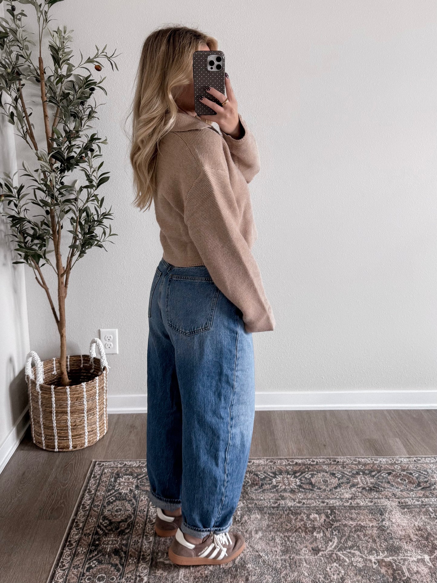 Coffee Date Cropped Knit Sweater