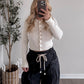 Ribbed Button Down Top / Cream