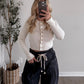 Ribbed Button Down Top / Cream