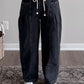 On The Go Denim Barrel Pants / Black