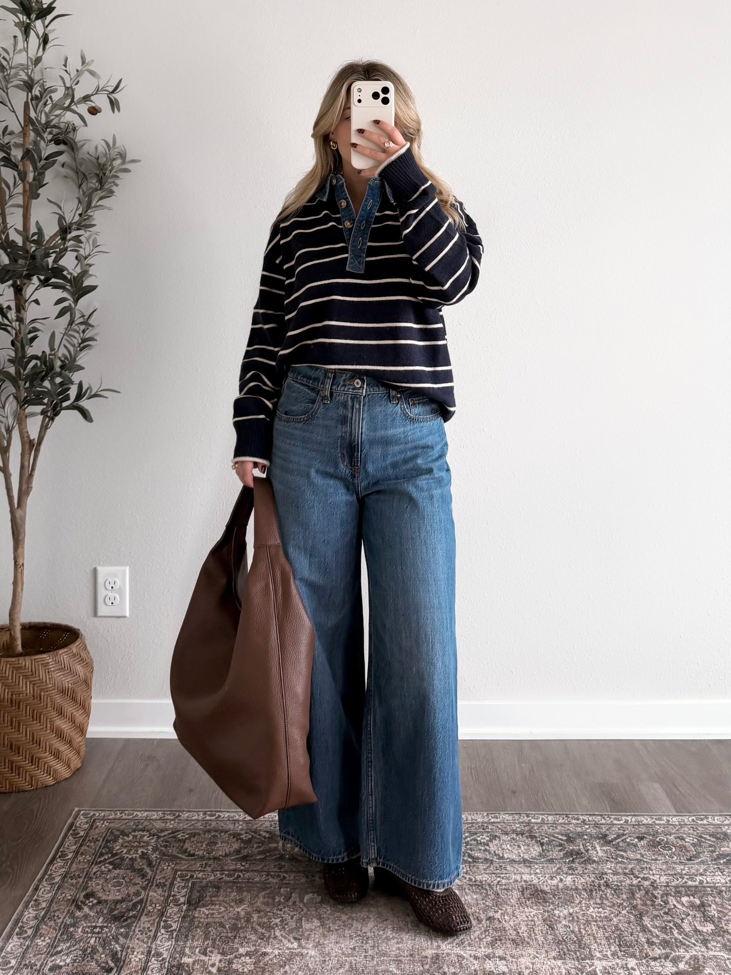 Fall Semester Denim Collar Sweater