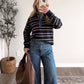 Fall Semester Denim Collar Sweater