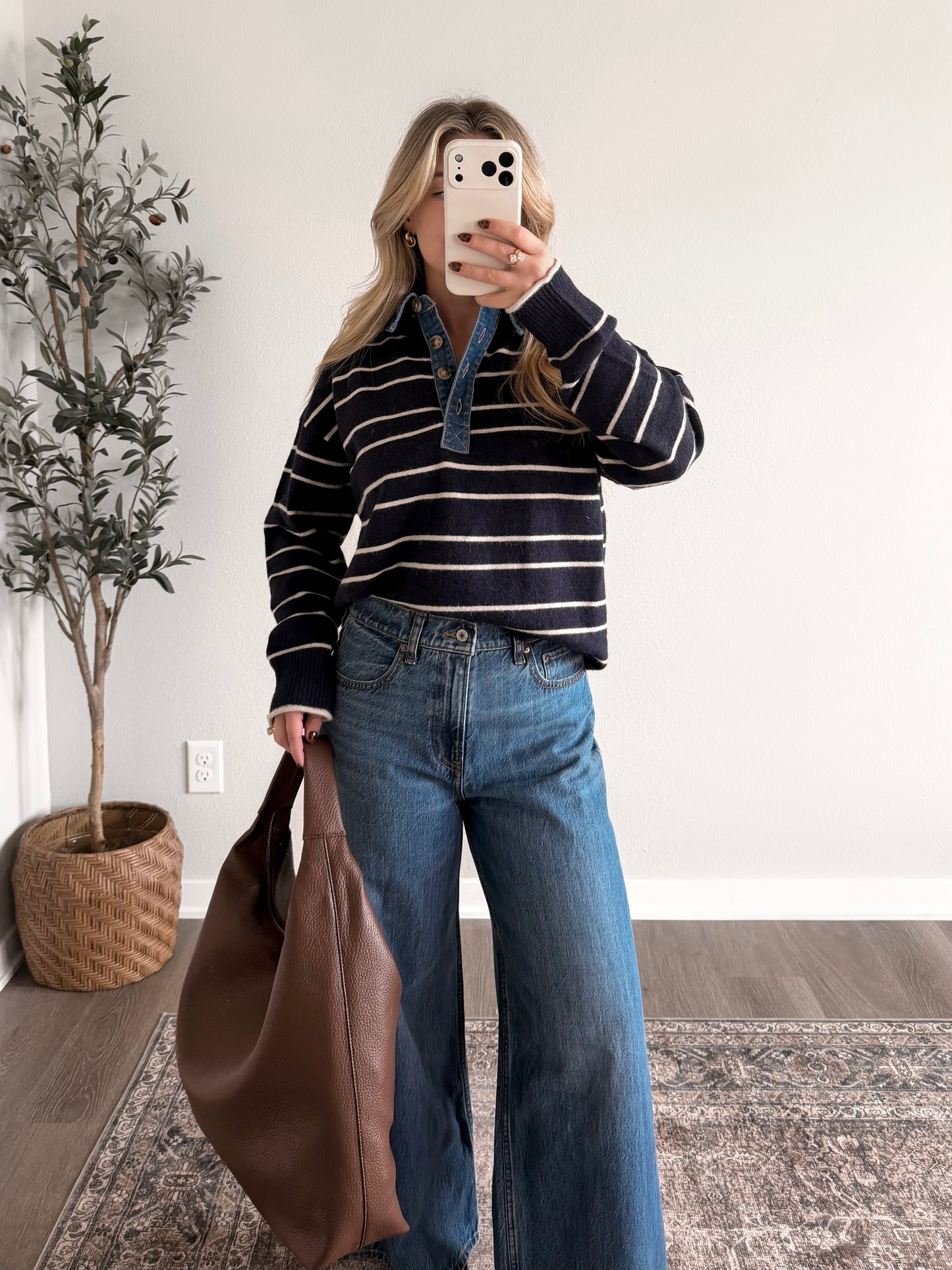Fall Semester Denim Collar Sweater