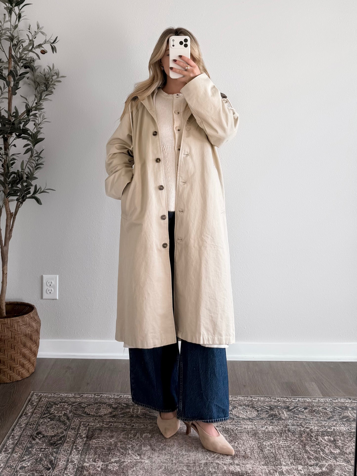 October Commute Plaid Collared Trench