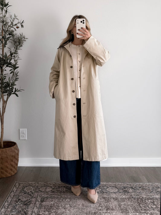 October Commute Plaid Collared Trench