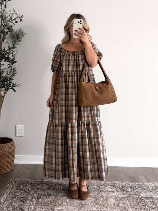 Fall Tradition Plaid Midi Dress