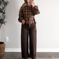 On Main Plaid Tie Waist Top