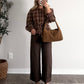 On Main Plaid Tie Waist Top