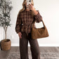On Main Plaid Tie Waist Top