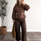 On Main Plaid Tie Waist Top