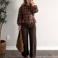 On Main Plaid Tie Waist Top