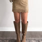 Butter Pecan Lace Suede Skort