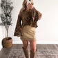 Butter Pecan Lace Suede Skort