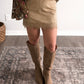 Butter Pecan Lace Suede Skort